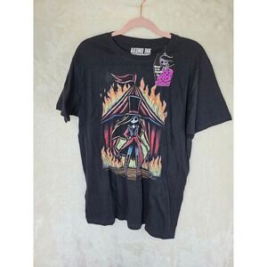 Akumu Ink Burning Circus Ringmaster Skeleton‎ Graphic T-Shirt Black Large NEW